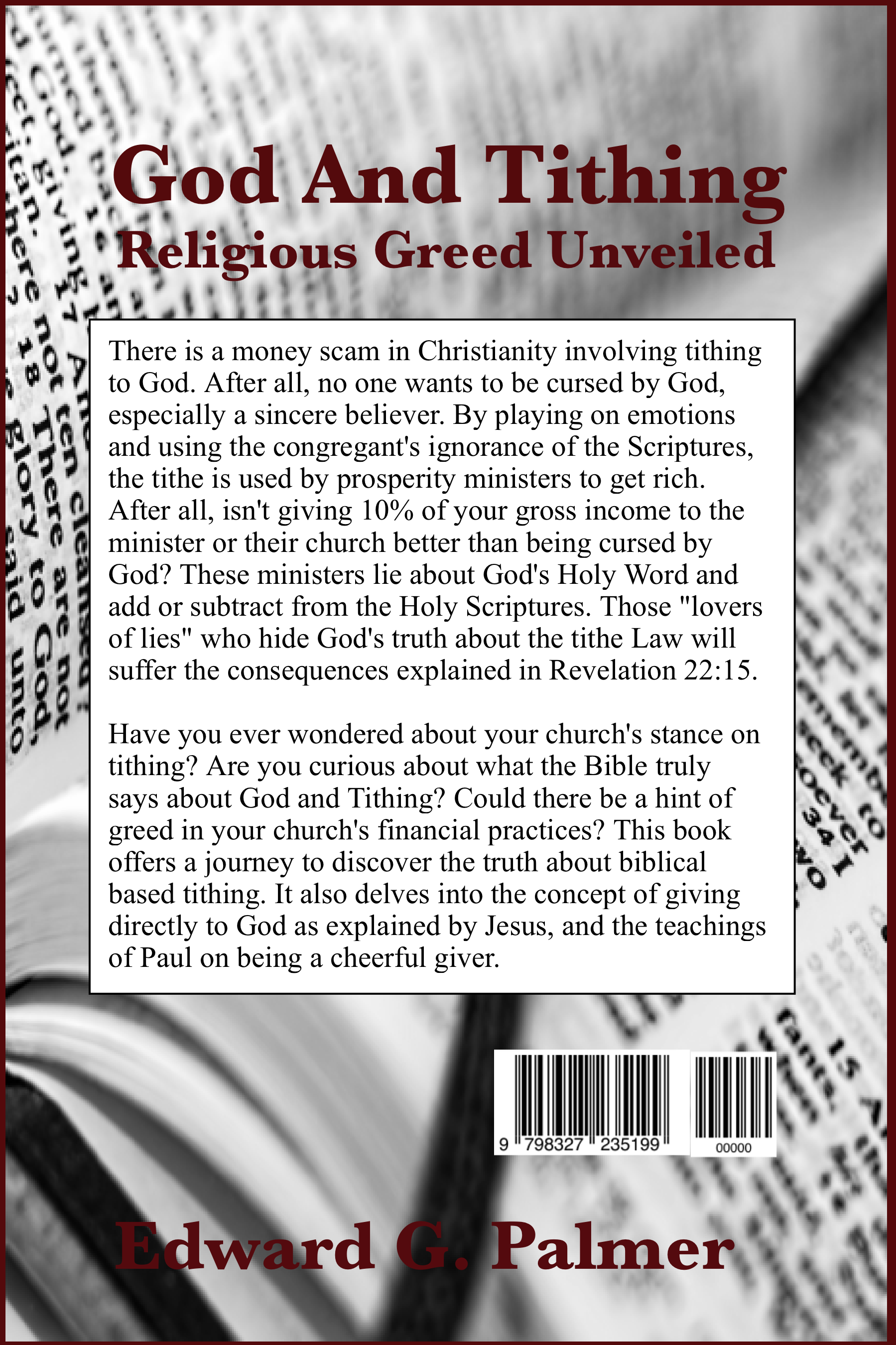 Back cover of God And Jesus: The Identity Crisis Book